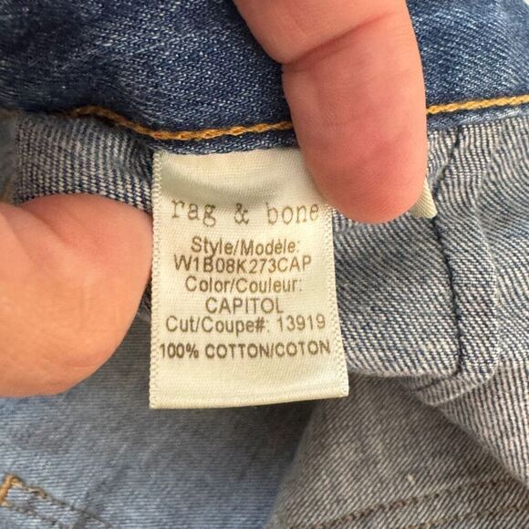 Rag & Bone Skirt Women's 31 Blue Denim Santa Cruz Capitol Mini Snap Front - Picture 7 of 9